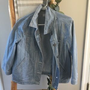 Loft women’s striped denim jacket